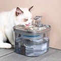 Automatic pet water fountain stainless steel front view